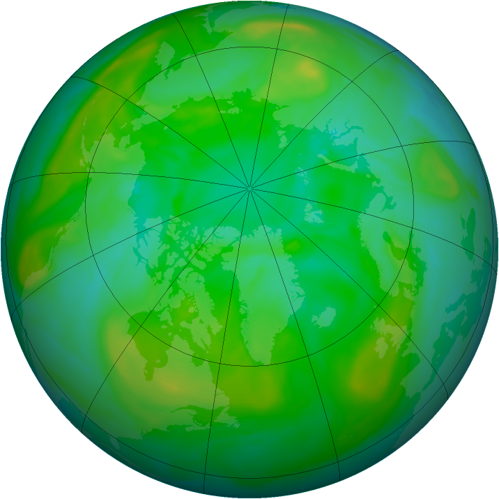 Arctic ozone map for 18 July 2007